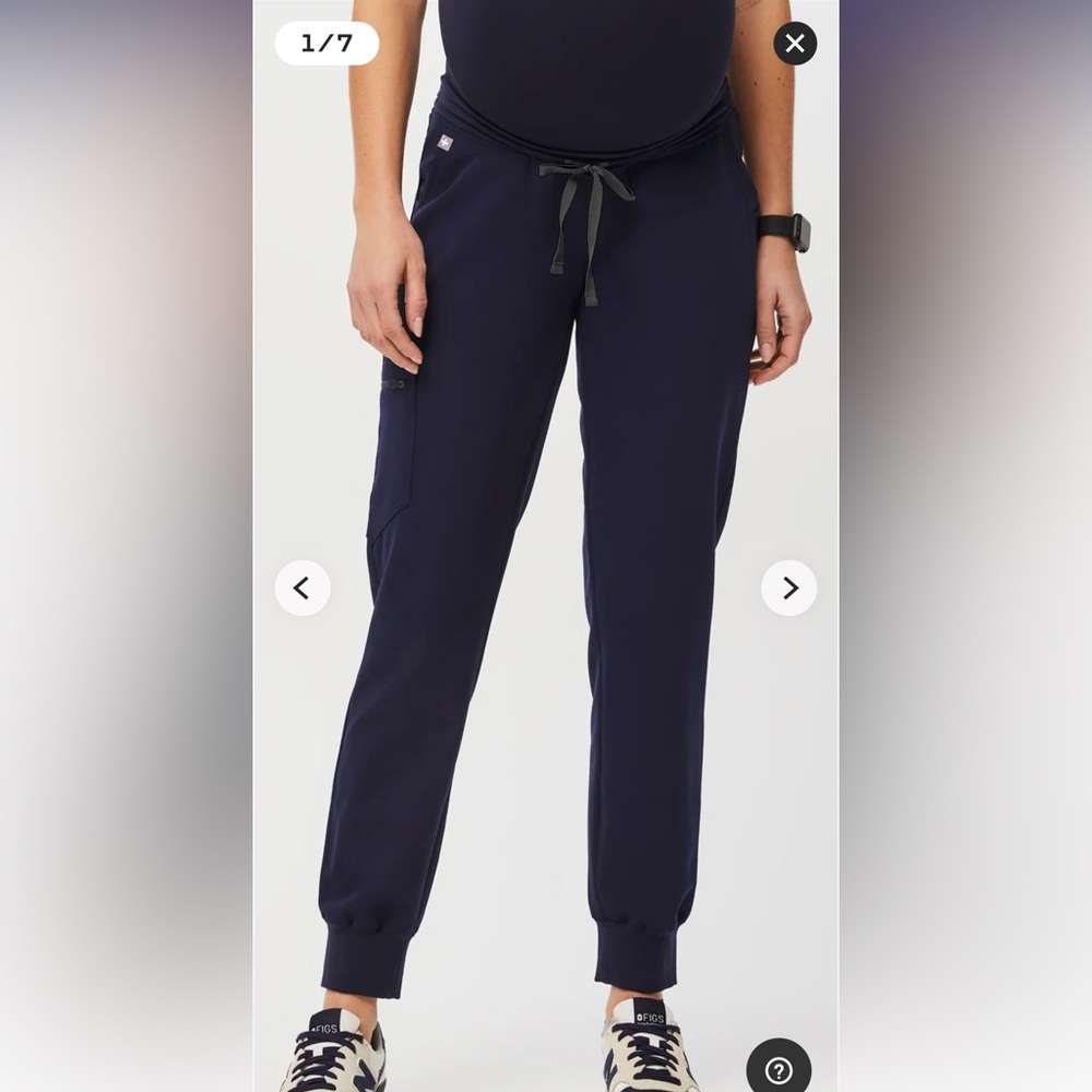 Figs Zamora Maternity Jogger Scrub Pants Navy